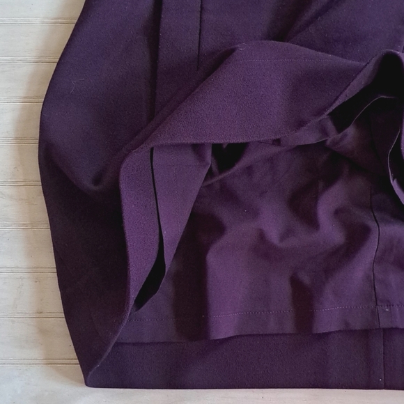 Maroon Tailored A-line Mini Flare Dress 3/4 Sleeve Pockets Unbranded Classy - Picture 7 of 9